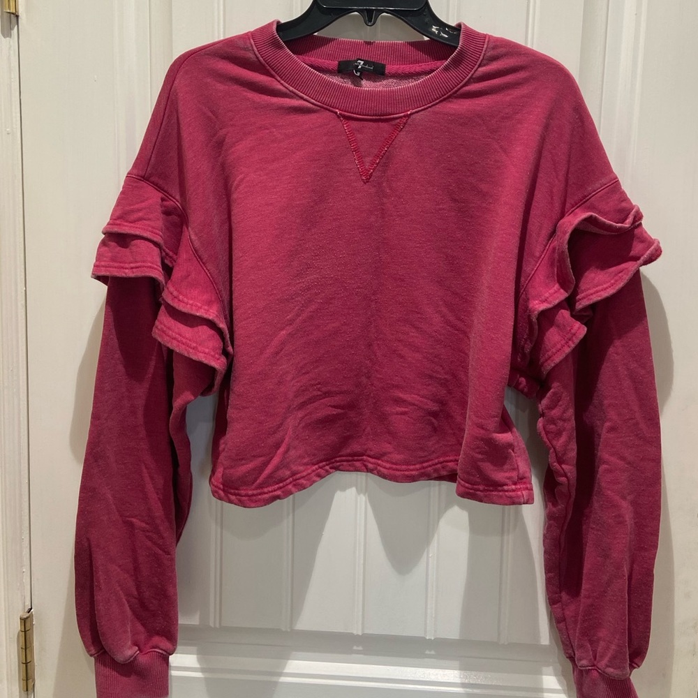 7 for Mankind Ruffle sleeve sweater